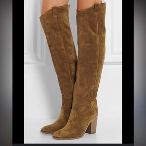 Laurence Dacade Silas Boot Tan Suede Over the Knee Boots
